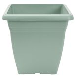 Pot de fleur carr&eacute; 17L plastique vert laurier 32x32xH30cm