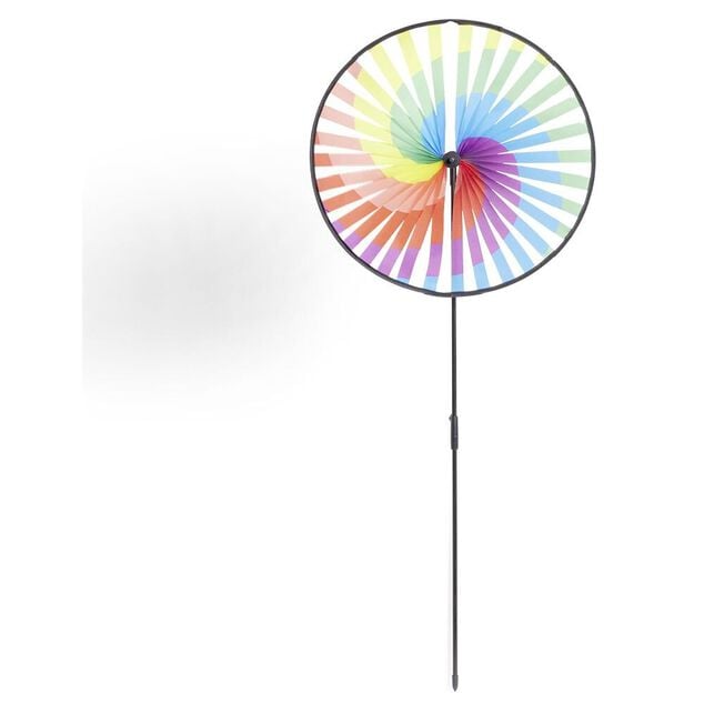 Moulin &agrave; vent multicolore &agrave; planter &Oslash;40xH98cm