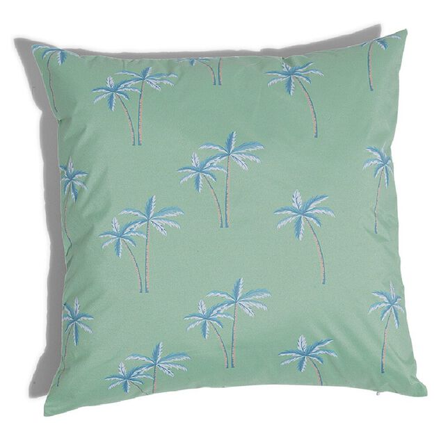 Housse de coussin de jardin Splash carr&eacute; motif palmier vert