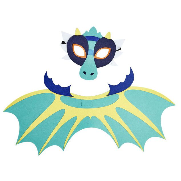 D&eacute;guisement masque et aile de dragon feutrine