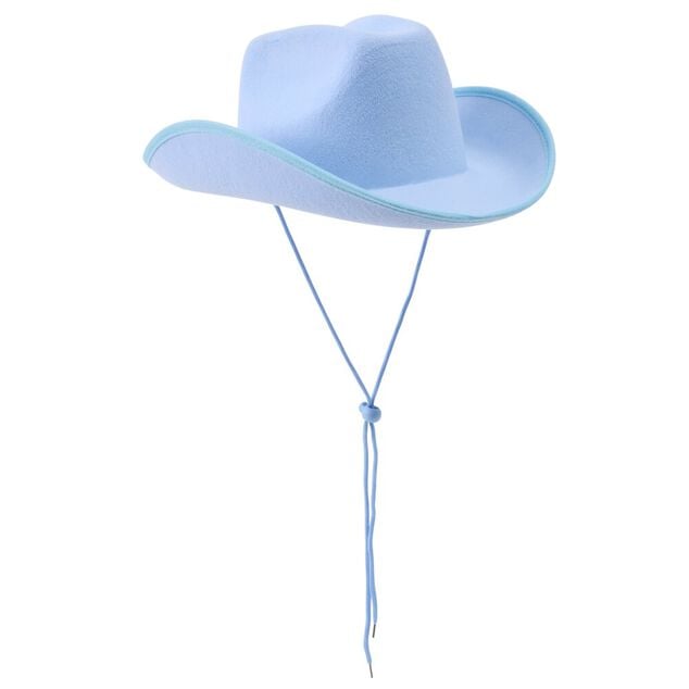 Chapeau de cow-boy feutrine 38x13xH30cm (2 mod&egrave;les bleu ou rose)