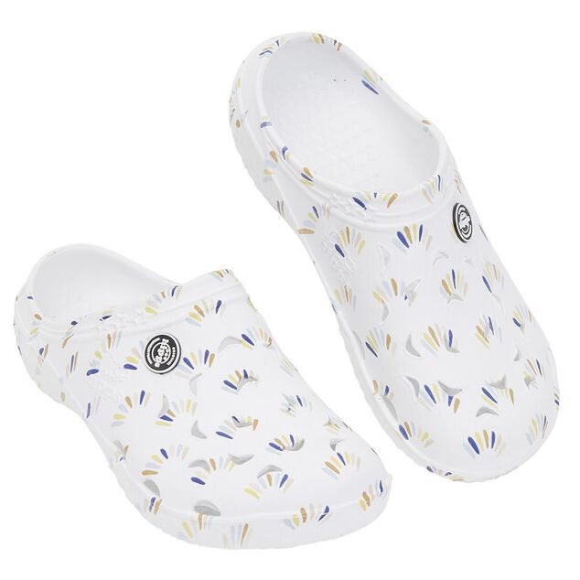 Sabots Hipps Femme plastique blanc motif tricolore T38/39