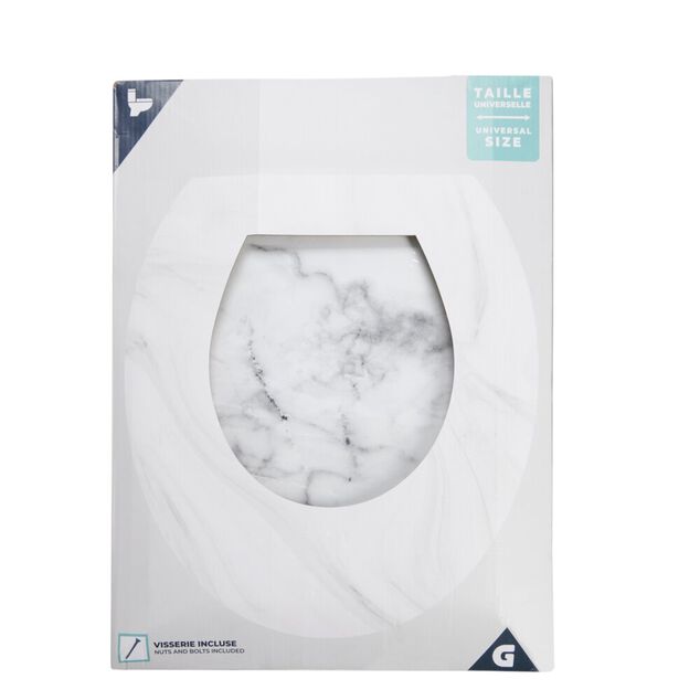 Abattant WC en bois façon marbre taille universelle