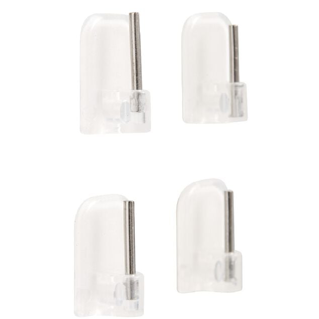 Support de tringle adh&eacute;sif plastique transparent x4