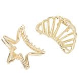 Pince cheveux x2 mini coquillage et &eacute;toile de mer m&eacute;tal dor&eacute; L5cm