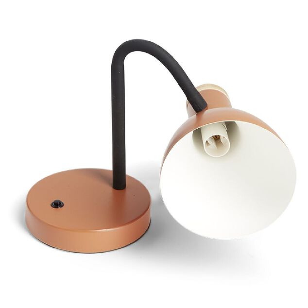 Lampe de bureau orientable m&eacute;tal orange &Oslash;14xH36cm