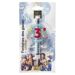 Fontaine de glace feu d'artifice bouteille chiffre 3