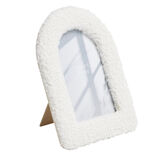 Cadre photo  tissu bouclette blanc 16x21cm pour photo 10x15cm