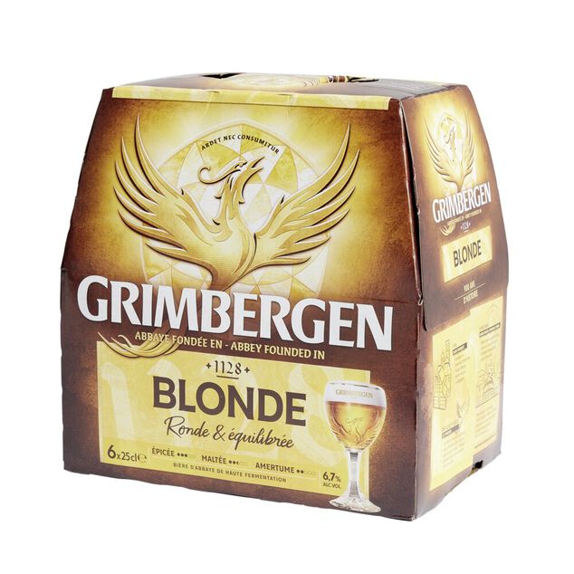 Bière blonde Grimbergen bouteille 6,7% vol. 6x25cl