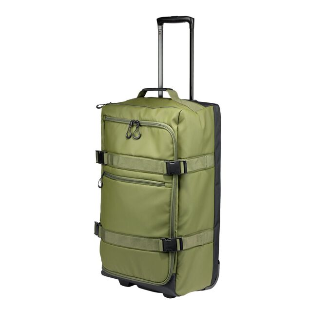 Valise souple 55L taille moyenne 2 roues textile vert kaki 36,5x24xH66cm