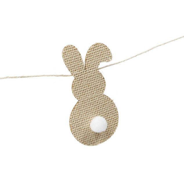 Guirlande jute P&acirc;ques forme poule ou lapin H5cm