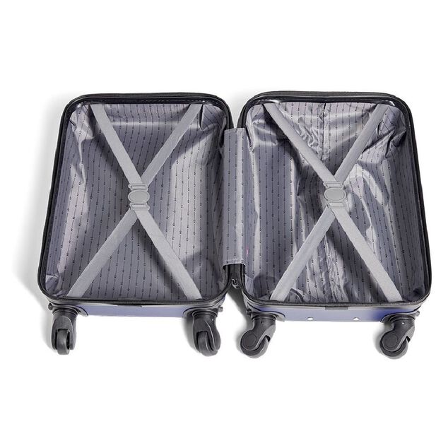Valise cabine 26L rigide trolley 4 roues amovibles 51cm bleue
