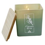 Bougie dans pot carré avec couvercle bois senteur figuier