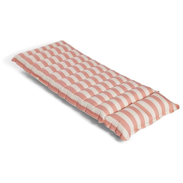 Matelas gonflable toucher doux effet peau de p&ecirc;che bleu ou rose 168x66xH17cm