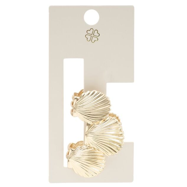 Pince cheveux mini coquillage m&eacute;tal dor&eacute; L6cm