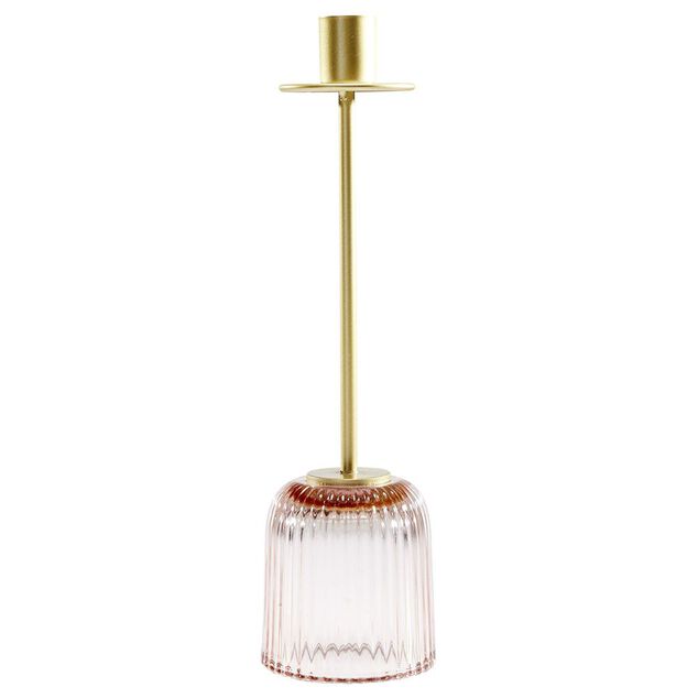 Chandelier en verre et m&eacute;tal dor&eacute;