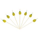Pique pour apéritif décor pastéque, ananas, cactus ou flamand rose en bambou x30