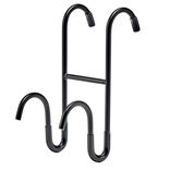 Porte serviette double crochet à suspendre en métal noir 5,3x9,5xH12,5cm