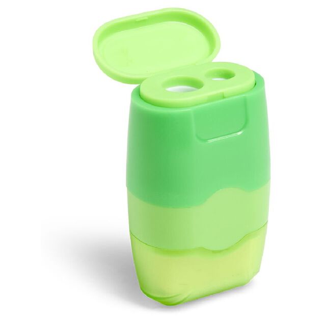 Taille crayon gomme 2en1 bleu ou vert