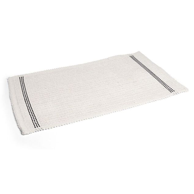 Tapis de bain 100% coton blanc et noir 70x50cm
