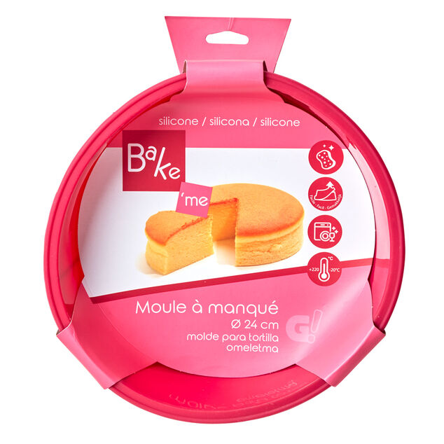 Moule &agrave; manqu&eacute; rond silicone rose