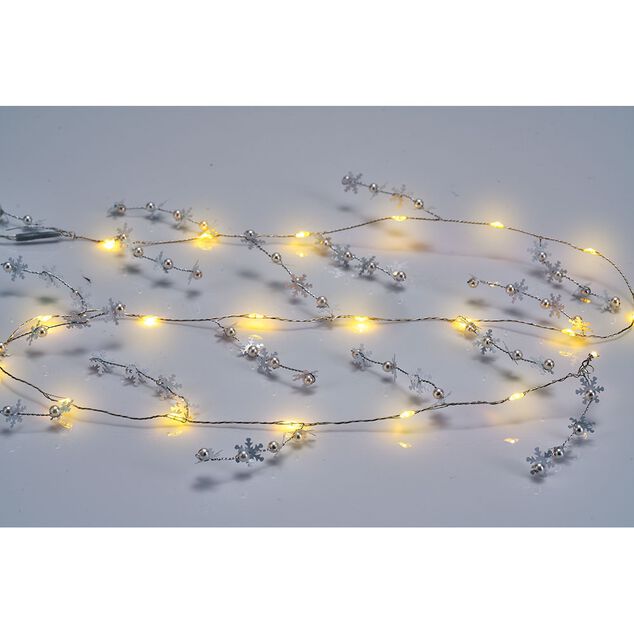Guirlande lumineuse de Noël flocon argenté 20 microled