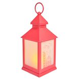 Lanterne rouge lumineuse 1LED blanc chaud H23cm