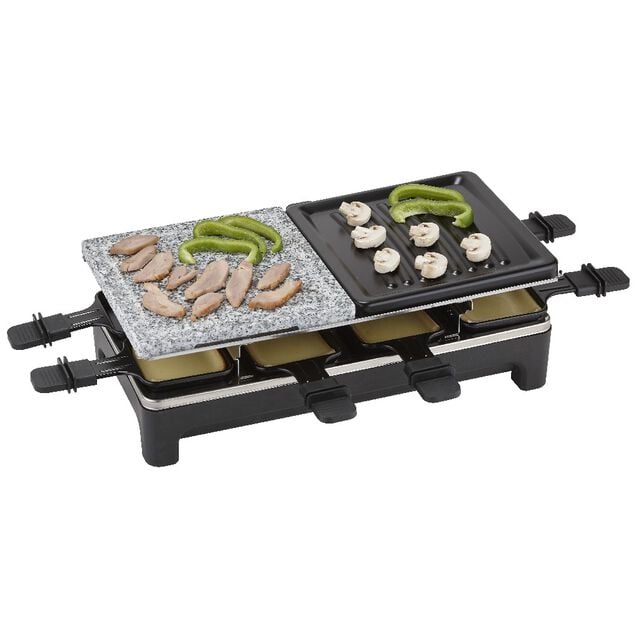 Appareil &agrave; raclette avec pierre de cuisson 8 personnes 1500W