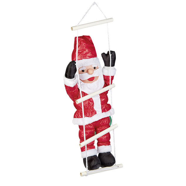 Père Noël gonflable grimpeur sur échelle