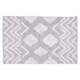 Tapis rectangulaire coton tuft&eacute; gris 90x60 cm