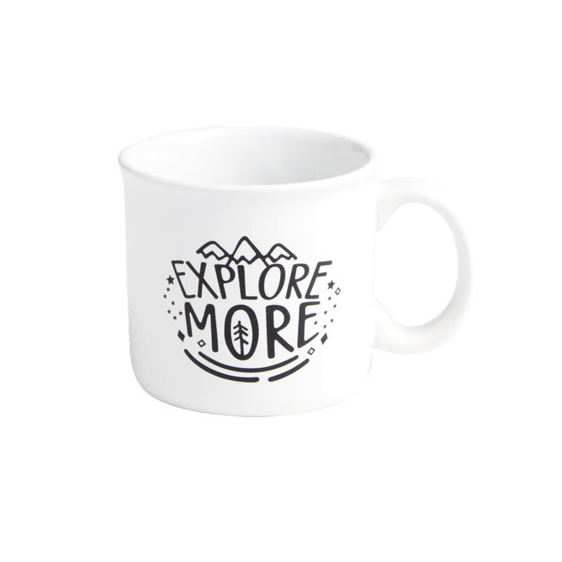 Ensemble mug 450ml fa&iuml;ence avec bonnet &agrave; pompon noir