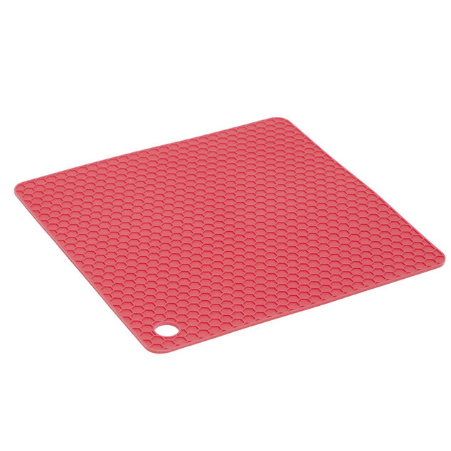 Dessous de plat carr&eacute; en silicone 18x18cm - 2 coloris