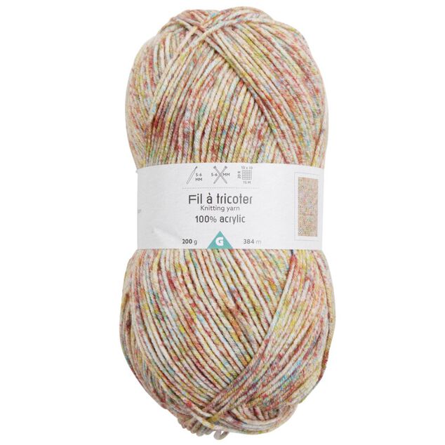 Pelote de fil &agrave; tricoter acrylique multicolore 200Gr
