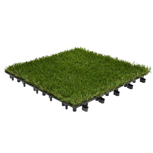 Dalle de jardin x4 gazon synth&eacute;tique clipsable 31x31cm
