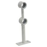 Support double extensible métal blanc pour tringle à rideau Ø20mm