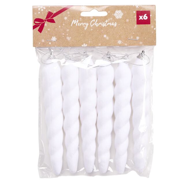 Stalactite floqu&eacute;e x6 &agrave; suspendre (2 mod&egrave;les)