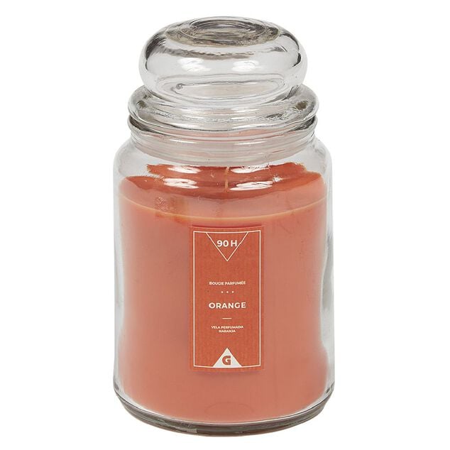 Bougie dans bocal orange &Oslash;9,5 cm