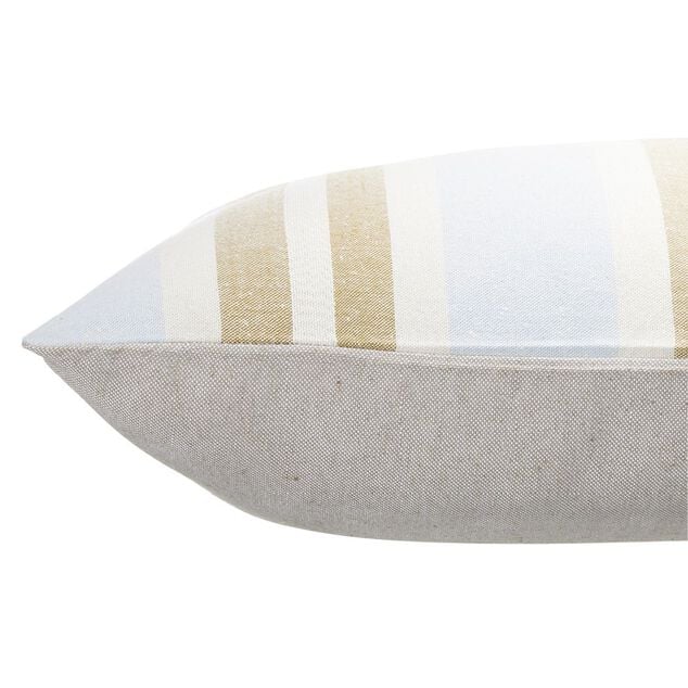 Coussin jacquard rayure beige et bleu clair 50x30cm