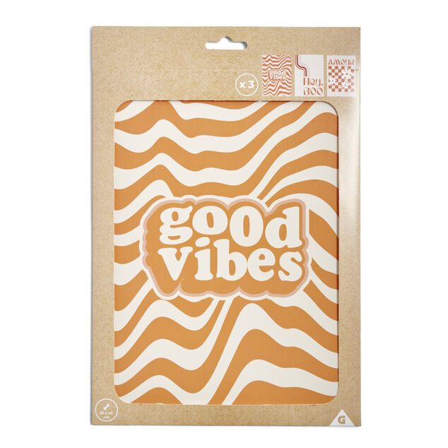 Affiche papier orange et blanc 30x40cm