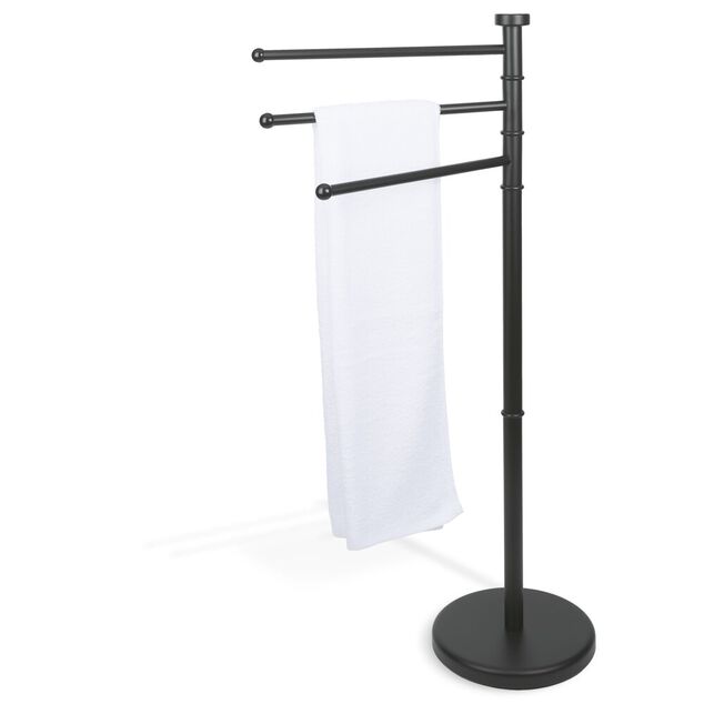 Porte serviette 3 bras métal noir Ø34xH85,5cm