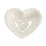 Coupelle forme coeur c&eacute;ramique blanc 15x12,5xH4cm