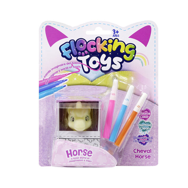 Figurine licorne en papier à colorier avec 3 feutres H6,4cm