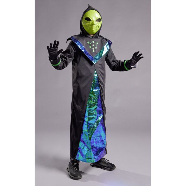 Deguiz'box d&eacute;guisement enfant alien vert masque gants tunique 11/14ans