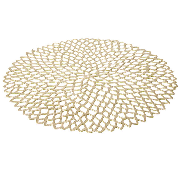 Set de table rond plastique doré ou argenté Ø38cm