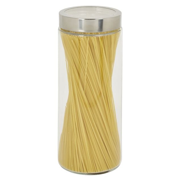 Bocal en verre transparent couvercle inox 2L - &Oslash;11xH.27cm