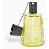 Torche de table pour huile citronnelle m&eacute;tal et verre gris &Oslash;9xH16,5cm