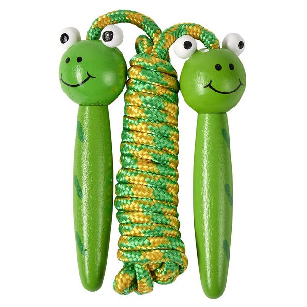 Corde &agrave; sauter poign&eacute;e animal en bois L157cm