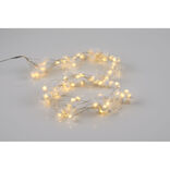 Guirlande lumineuse de Noël pompon blanc 100 microled