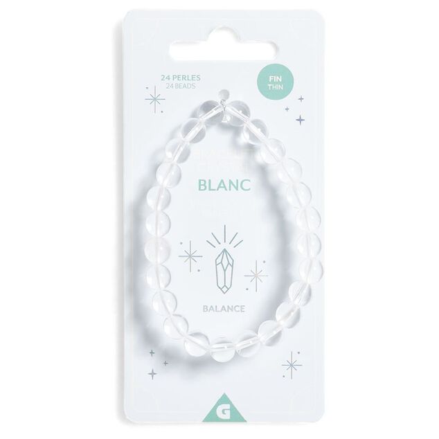 Bracelet crystal fin 24 perles blanc transparent - Balance