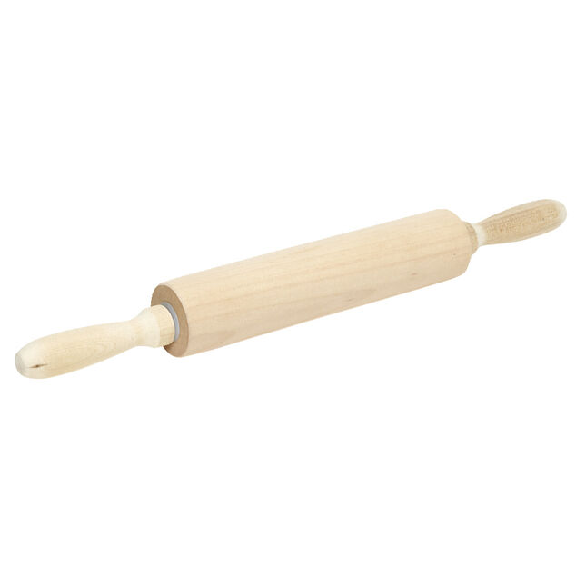 Rouleau &agrave; patisserie en bois et acier &Oslash;4,5xL39cm